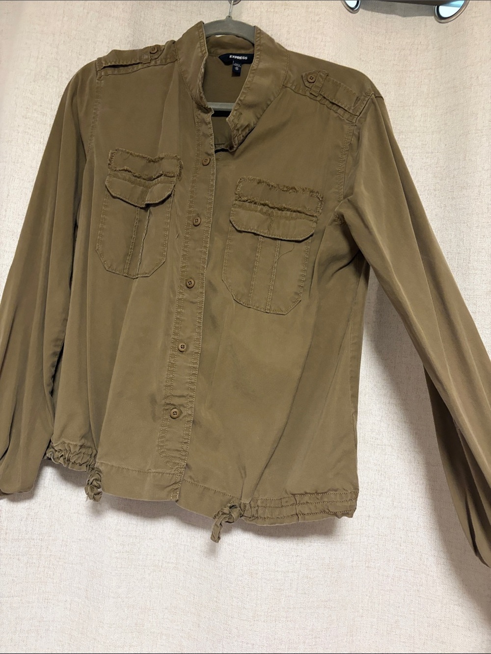 Express Olive Green Military Field Jacket